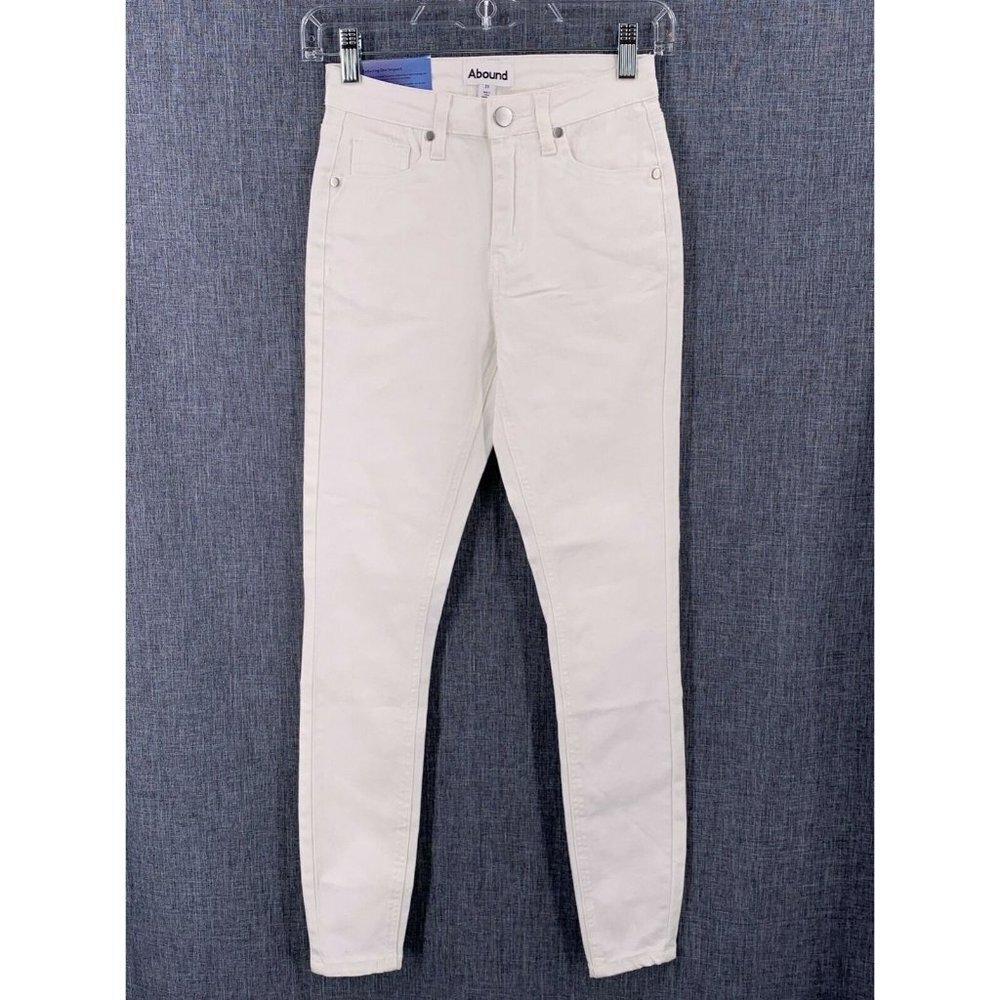 NWT Abound White Stretch Cotton Denim High Rise Skinny Jeans Size 23